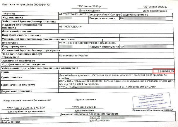Надходження коштів до держбюджету від управління «трубою Медведчука» / © Олена Дума